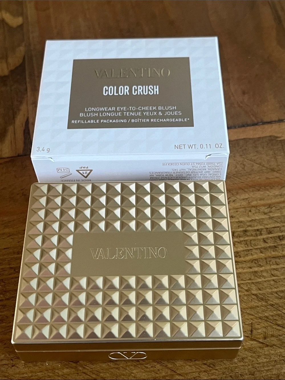 Valentino Color Crush Blush Compact — 100R Stand Out In Nude
